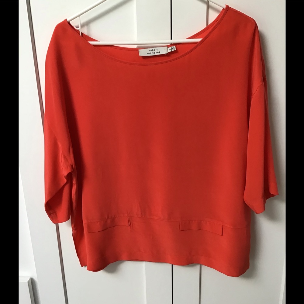 Women’s Robert Rodriquez silk blouse.